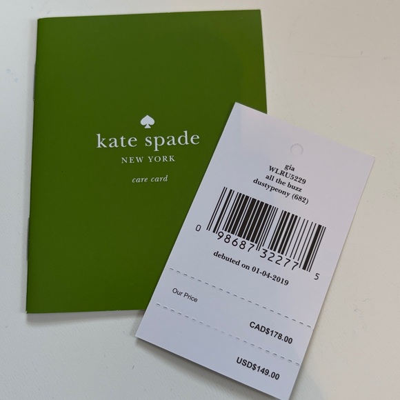 Kate Spade NWT Gia All the Buzz Clutch Butterfly Applique Dusty Peony MSRP $149